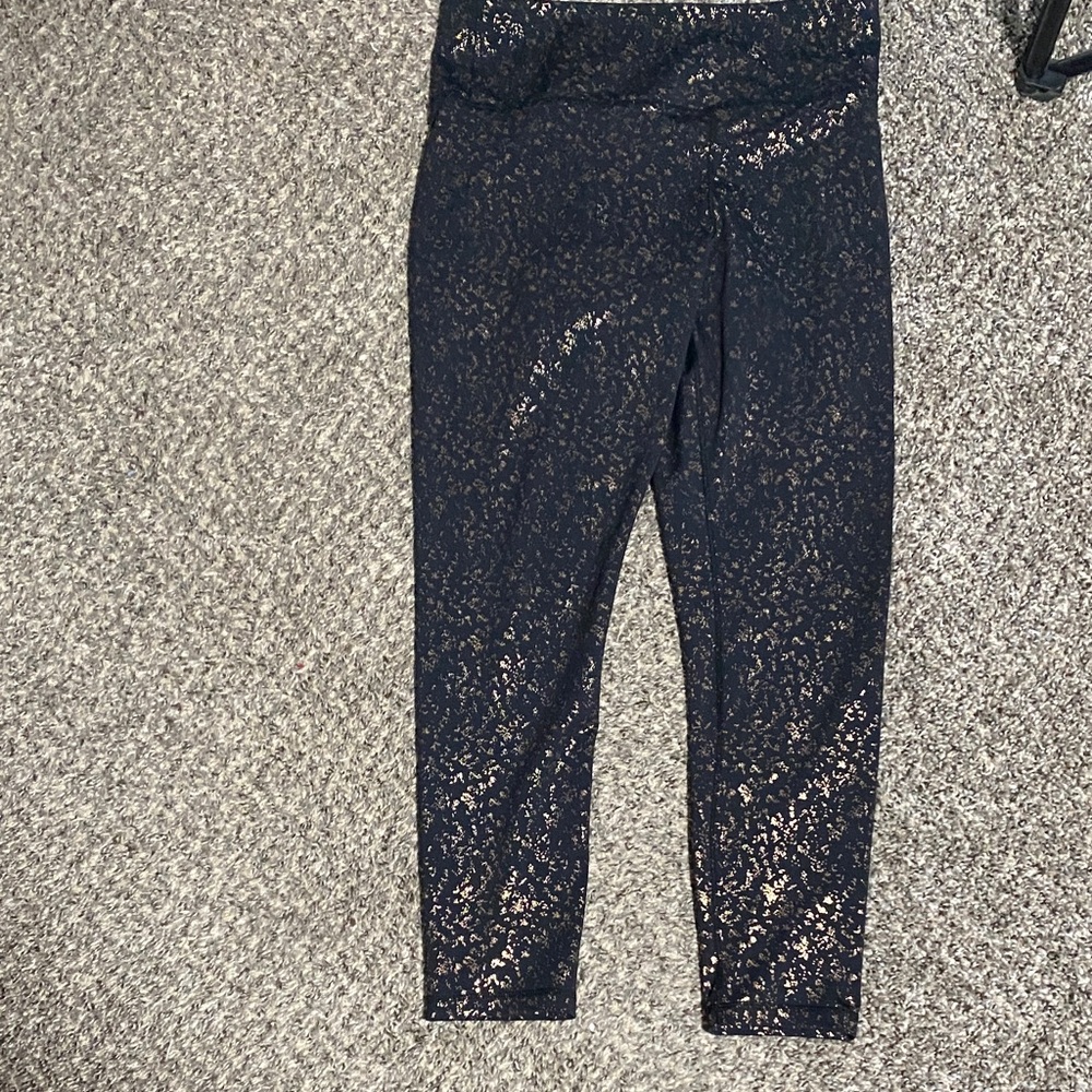 ZYIA Kids Black and Gold Patterned Leggings